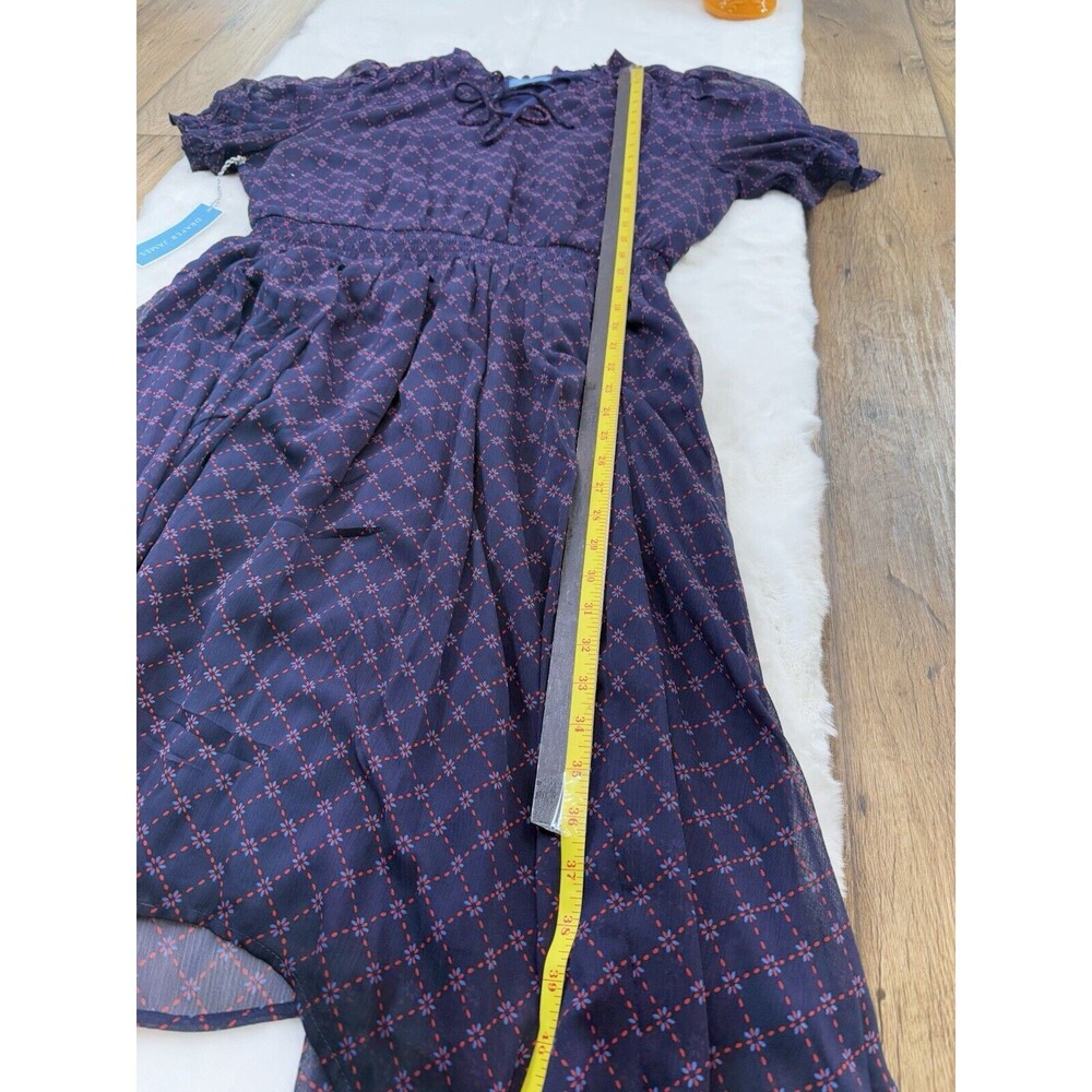 Draper James Hem Dress size L Elbow puffed Sleeve pockets smocked waist Bandana - Picture 13 of 16